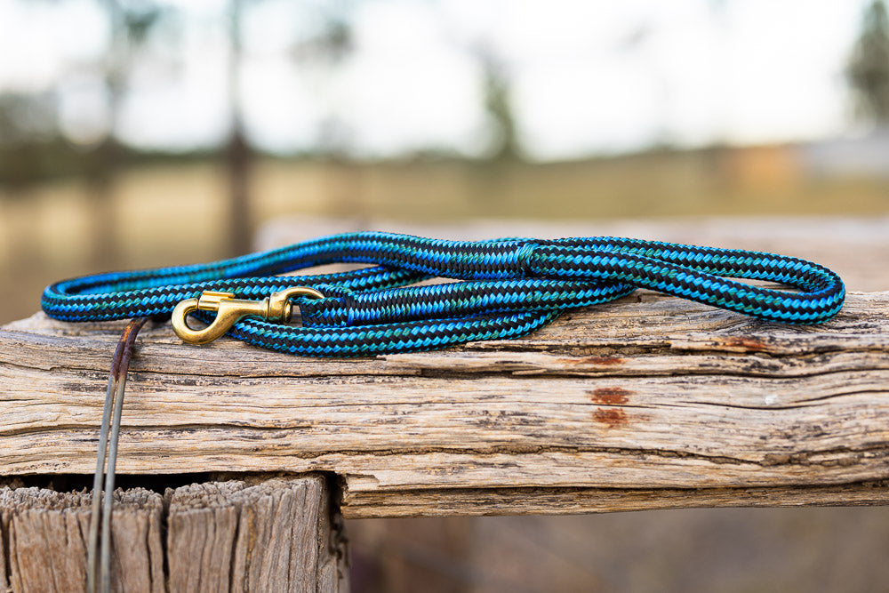 Dog Lead -  Blue Black Green  Multi