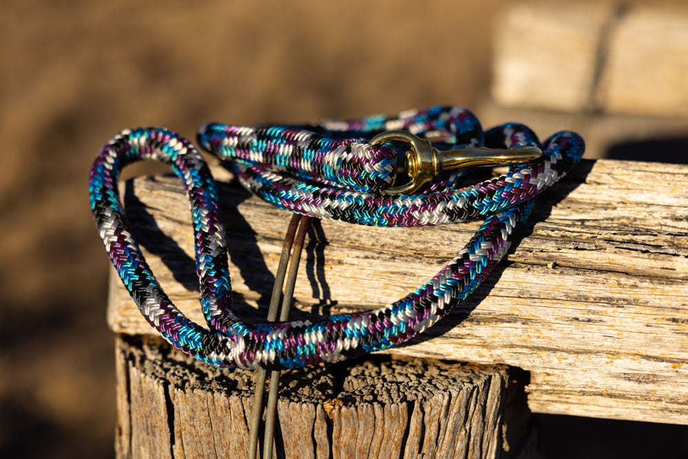 Dog Lead - Plum Blue Multi