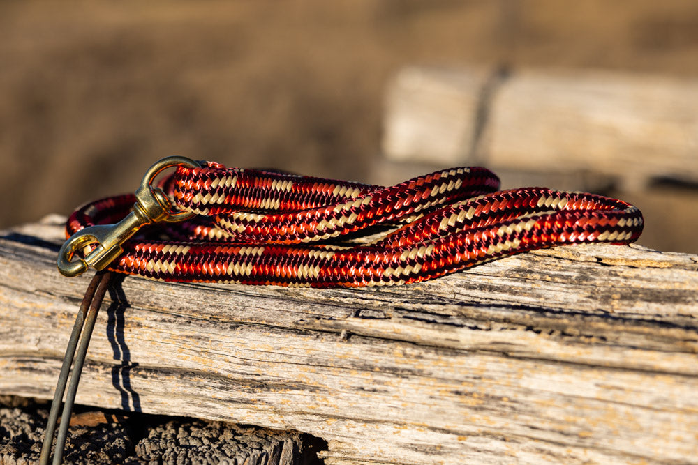 Dog Lead - Maroon Gold