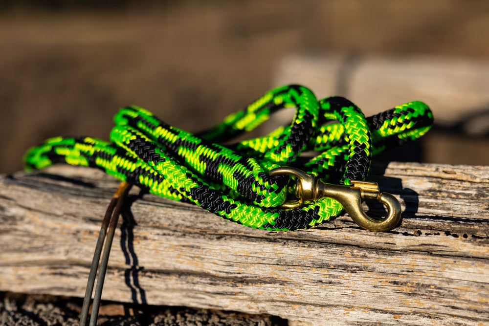 Dog Lead - Fluro Green Black