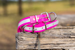 Dog Collar Reflective PVC 32mm x 55cm - Pink